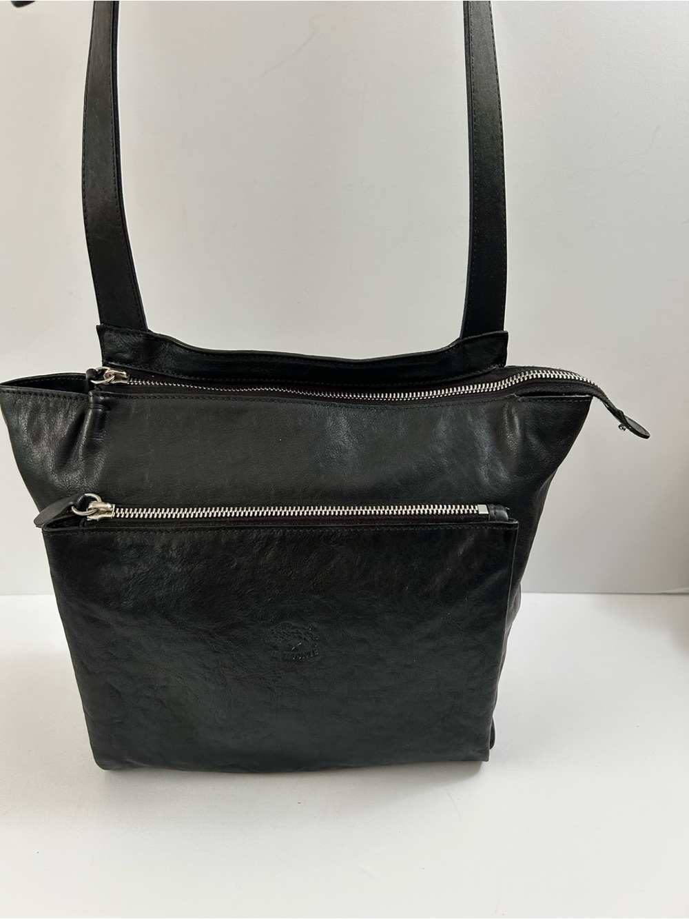 Il Bisonte - W.A. Filippo- Black Italian Leather Crossbody Bag - Picture 3 of 15